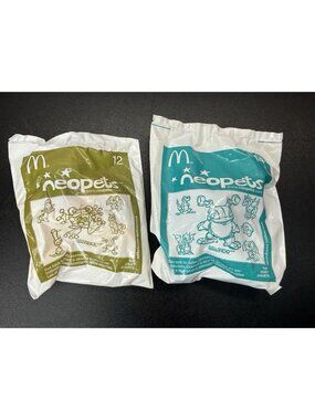2 Neopets McDonald's 2004 Happy Meal Toys #12 Quiggle And #14 Grundo Sealed